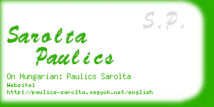 sarolta paulics business card